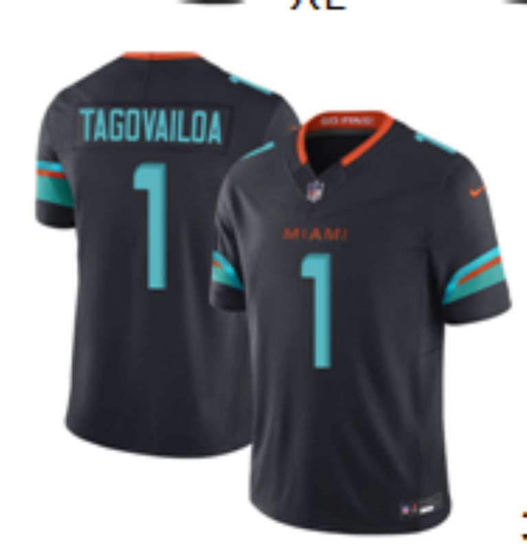 Men 2025 Miami Dolphins #1 Tagovailoa black 5th generation Throwback Nike Limited NFL Jersey style 001->miami dolphins->NFL Jersey